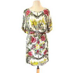 Anthropologie Dress size 4 Multi Print Womens Silk  Boho Scenic Floral Print